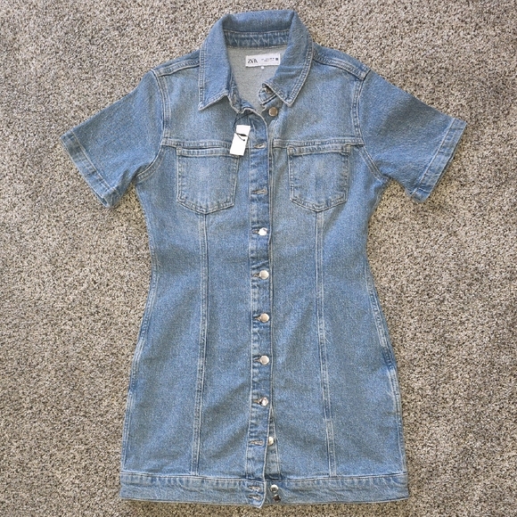 Zara Dresses & Skirts - Zara Light Blue Denim DRESS